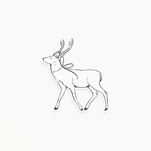 White Deer Clear Vinyl Sticker