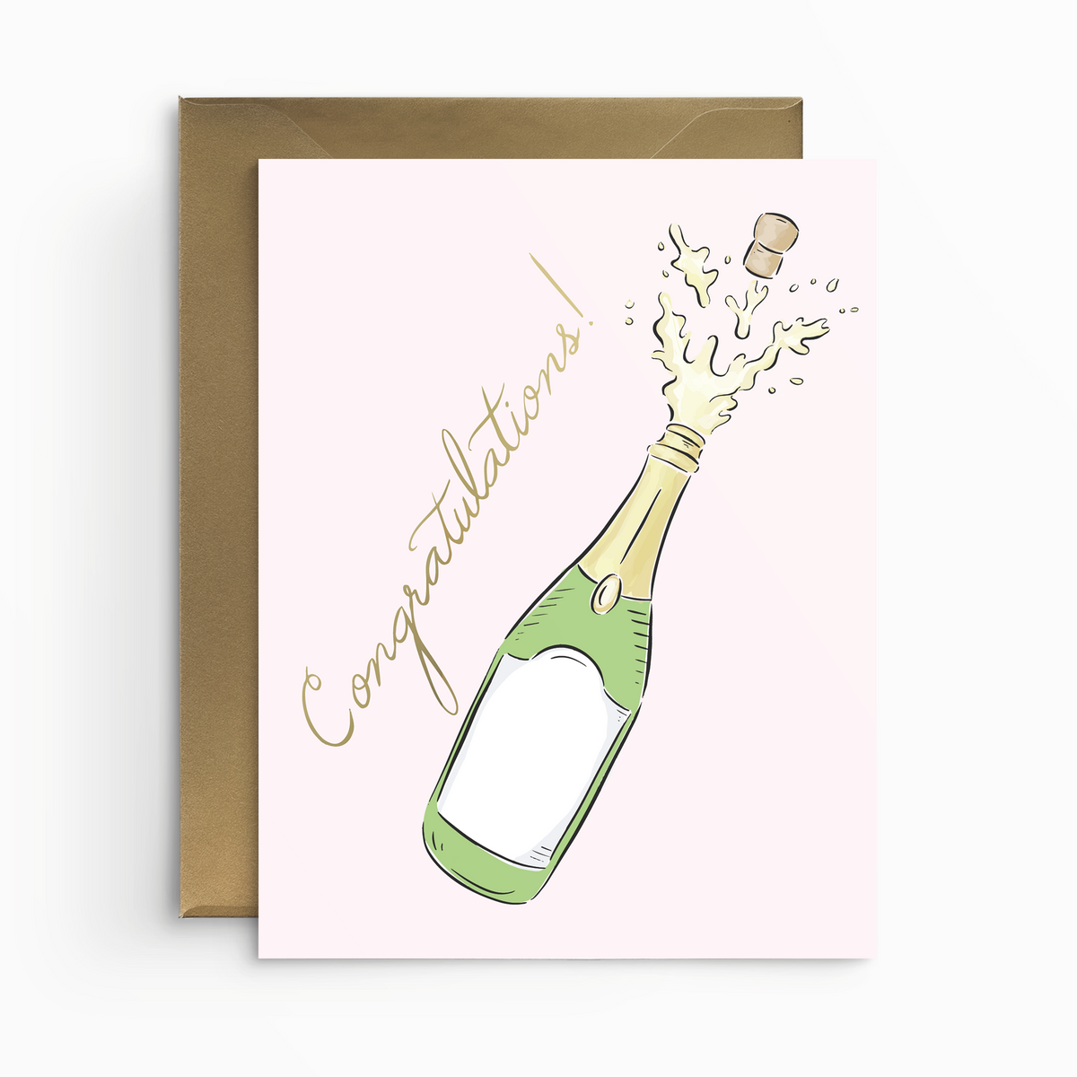 Champagne Congratulations Card – White Deer Stationery