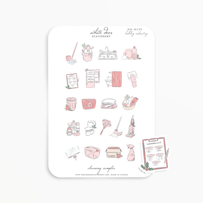 Cleaning Sampler Doodles - Holiday Colorway