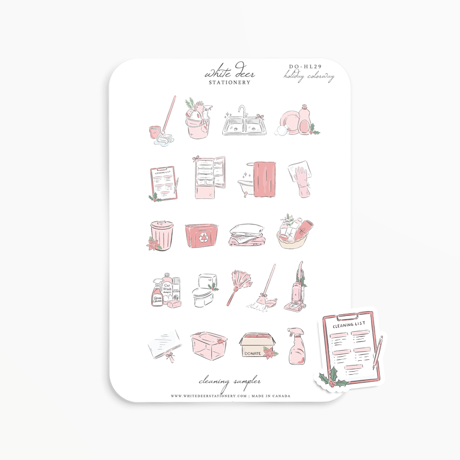 Cleaning Sampler Doodles - Holiday Colorway