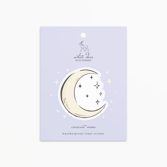 Crescent Moon - Clear Vinyl Sticker