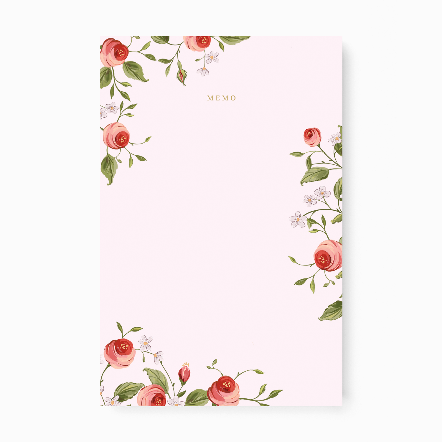 Heirloom Rose - Memo Notepad – White Deer Stationery