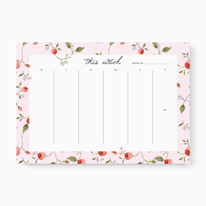 Heirloom Rose - Weekly Planner Notepad