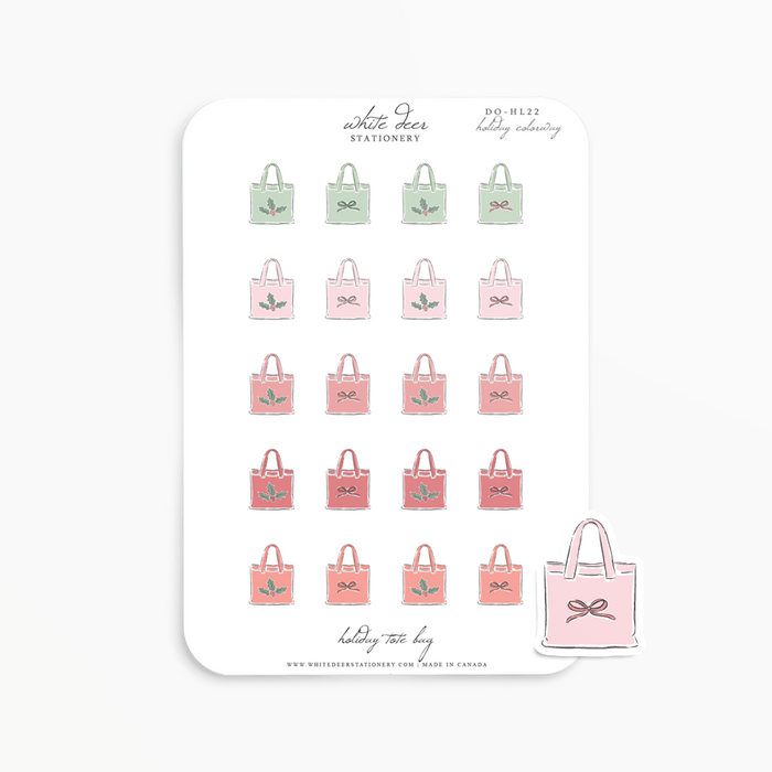Holiday Tote Bag Doodles - Holiday Colorway