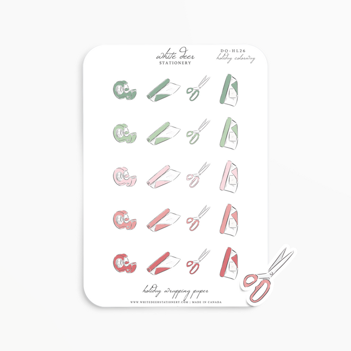 Holiday Wrapping Paper Doodles - Holiday Colorway