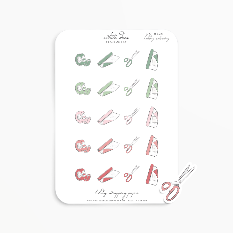 Holiday Wrapping Paper Doodles - Holiday Colorway