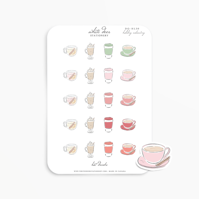 Hot Drinks Doodles - Holiday Colorway