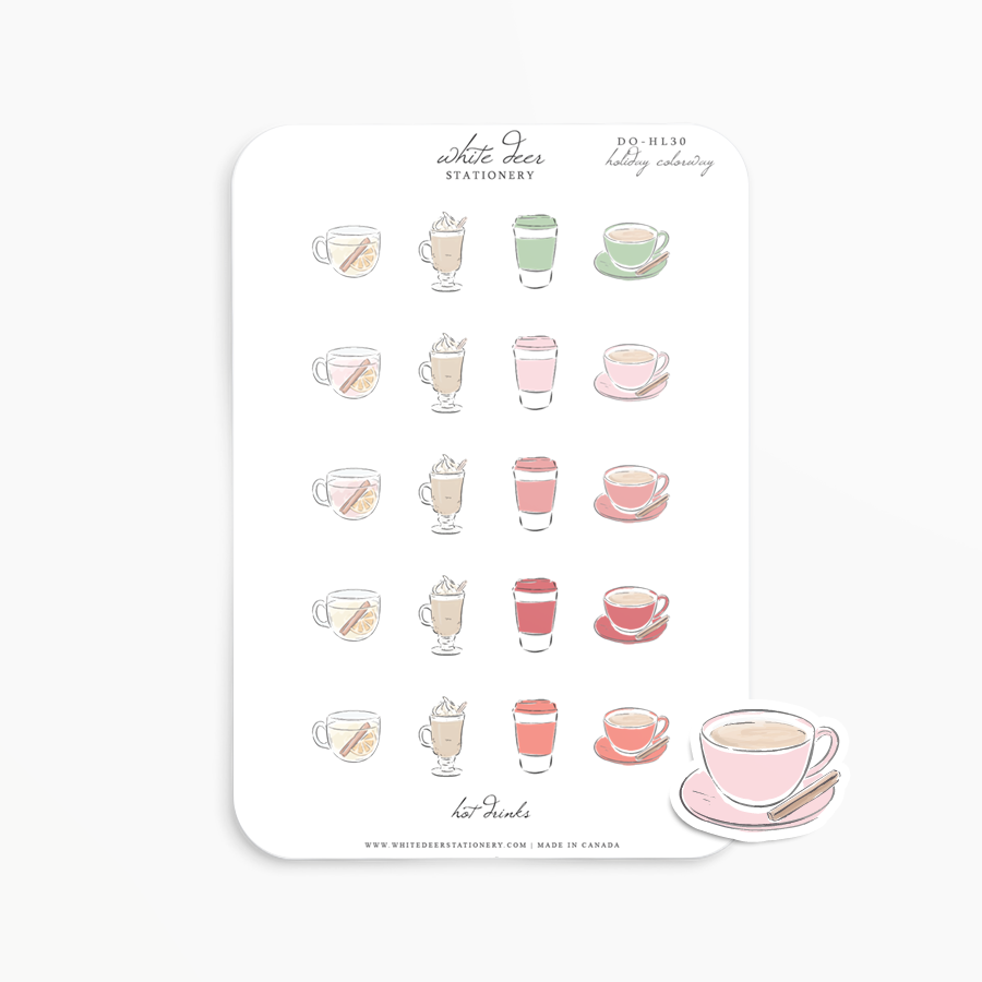 Hot Drinks Doodles - Holiday Colorway