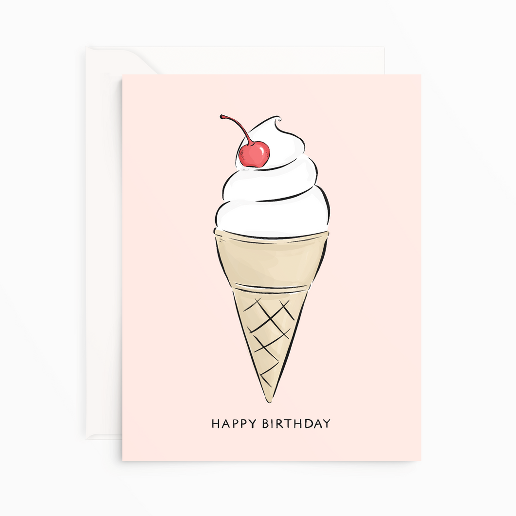 Ice Cream Cone - Birthday Card