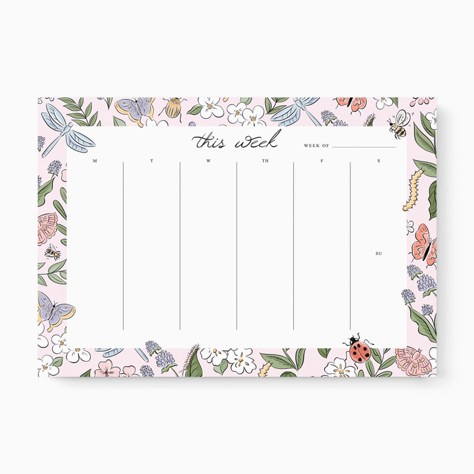 Insect Garden Weekly Planner Notepad