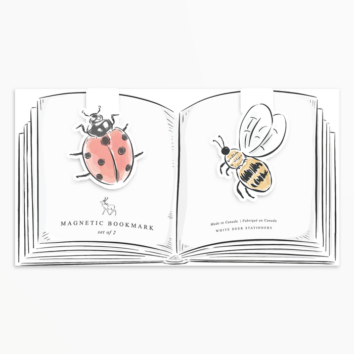Ladybug & Bee - Magnetic Bookmark Set