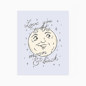 Moon & Back Art Print