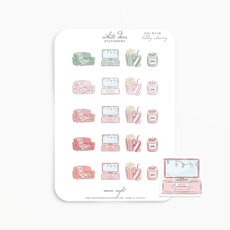 Movie Night Doodles - Holiday Colorway