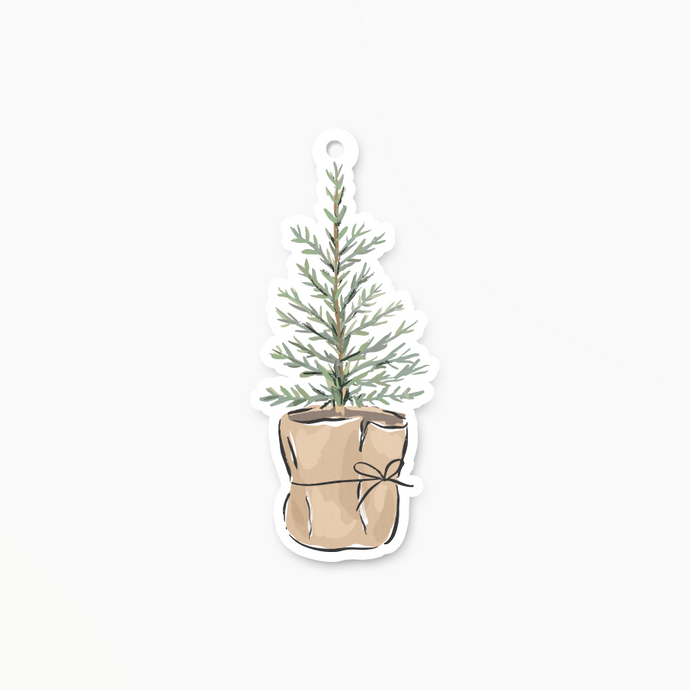 Potted Holiday Tree Gift Tags