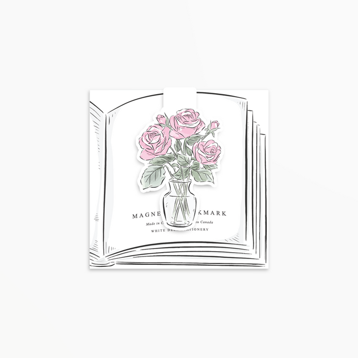 Vase of Roses - Magnetic Bookmark