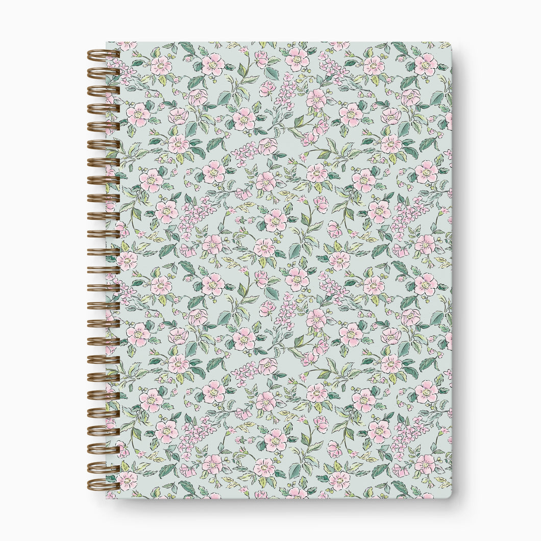 Wild Rose Thistle Mint - Spiral Notebook