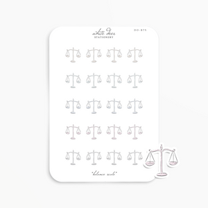 Balance Scale Sticker Planner Stickers | Balance Scale Doodles – White Deer Stationery