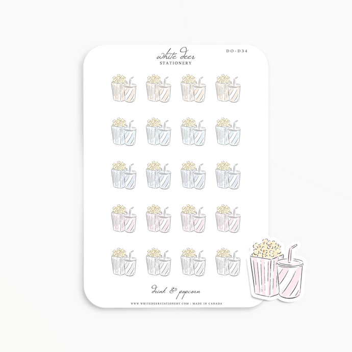 Drink & Popcorn Doodles