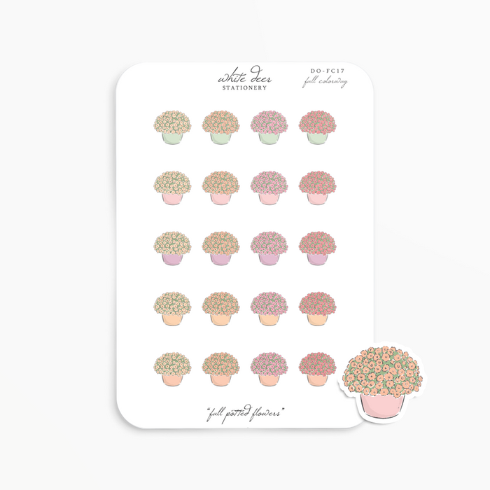 Fall Potted Flowers Doodles - Fall Colorway