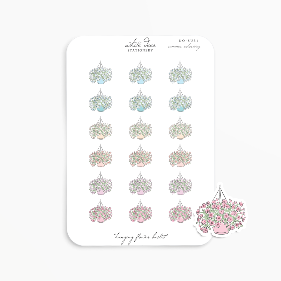 Hanging Flower Basket Doodles - Summer Colorway