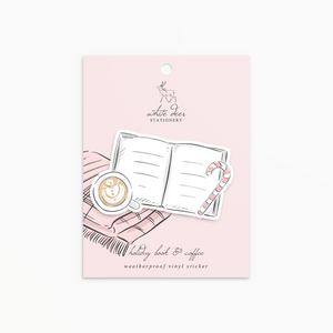 Holiday Book & Coffee - Vinyl Sticker