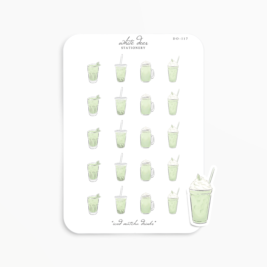 Iced Matcha Drinks Doodles