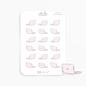 Laptop Rear View - Pink Colorway Doodles