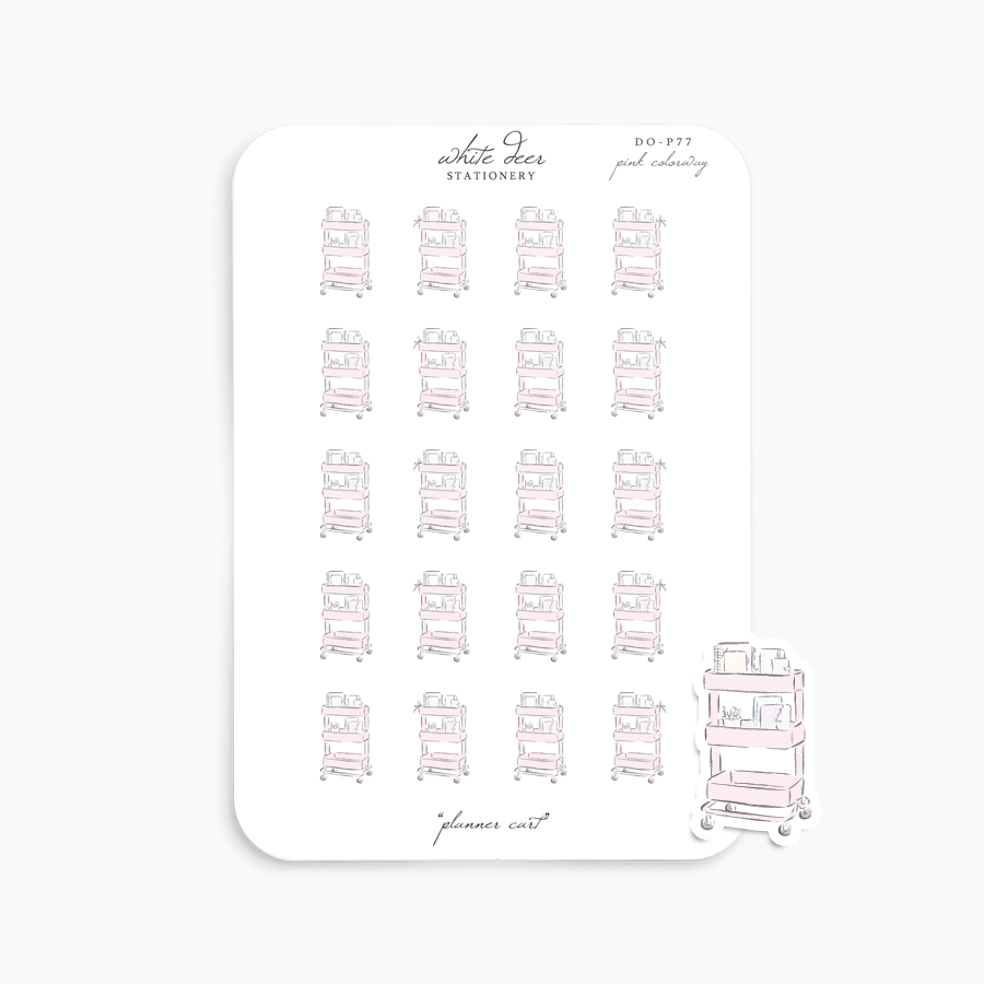 Planner Cart - Pink Colorway Doodles