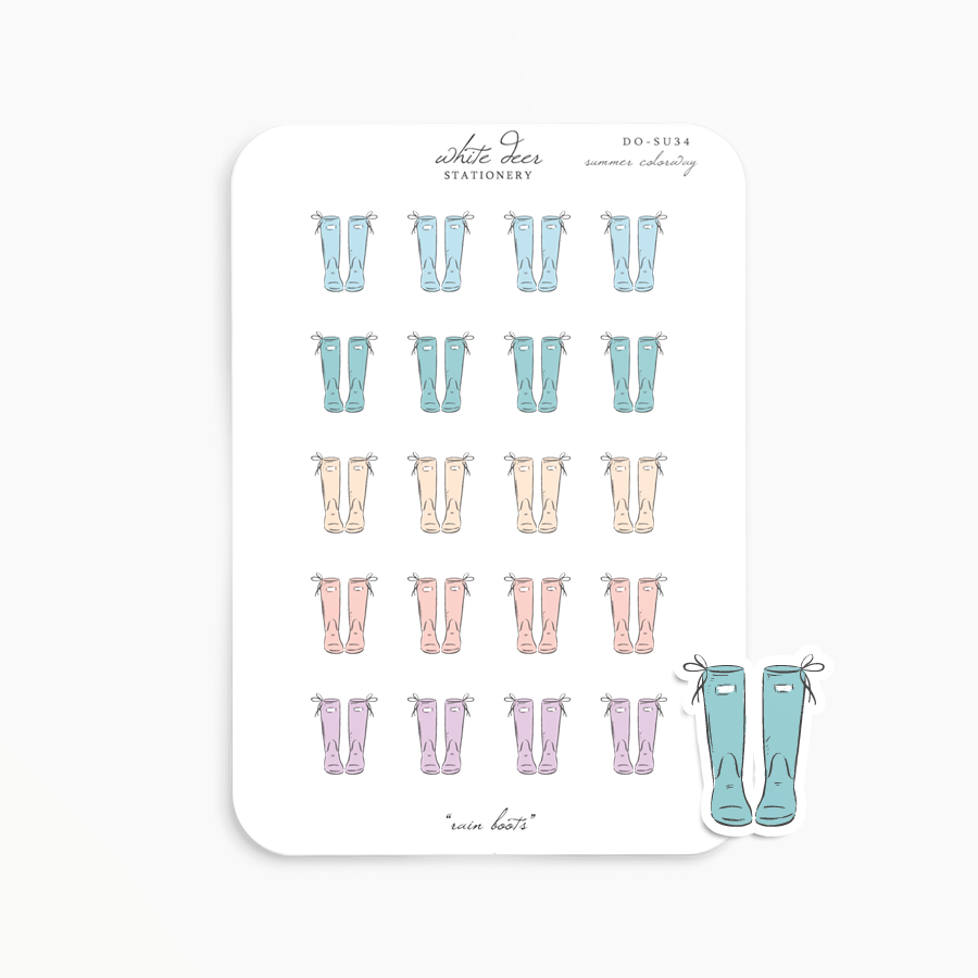 Rain Boots Doodles - Summer Colorway