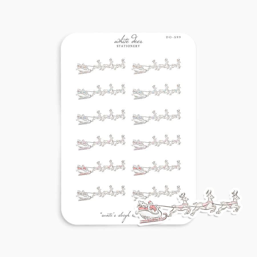Santa's Sleigh & Reindeer Doodles