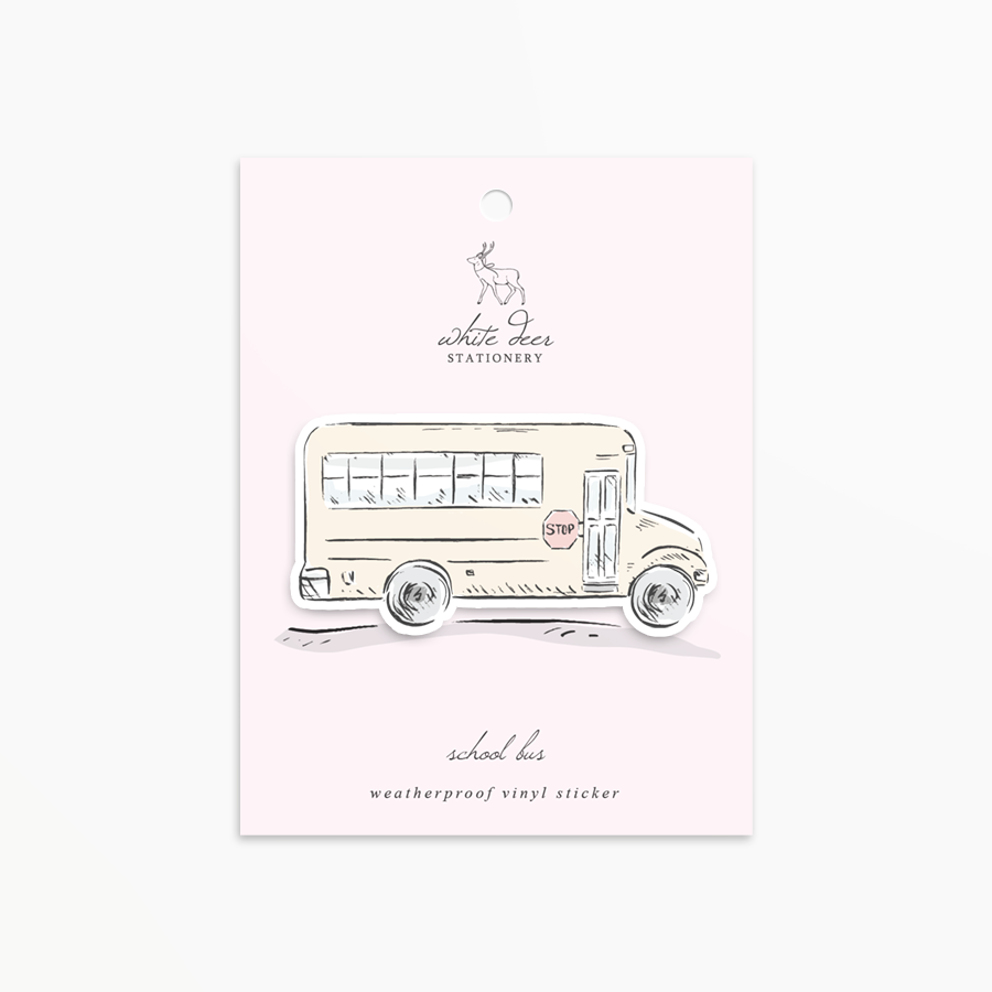 School Bus - Vinyl Sticker – White Deer Stationery