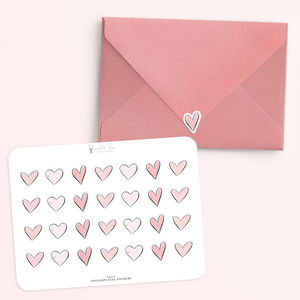 Hearts Envelope Seal Stickers