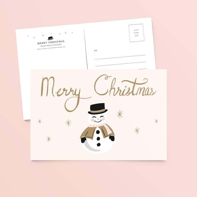 jolly snowman holiday post card
