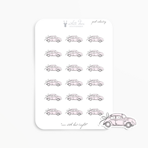 Car With Bow - Pink Colorway Doodles