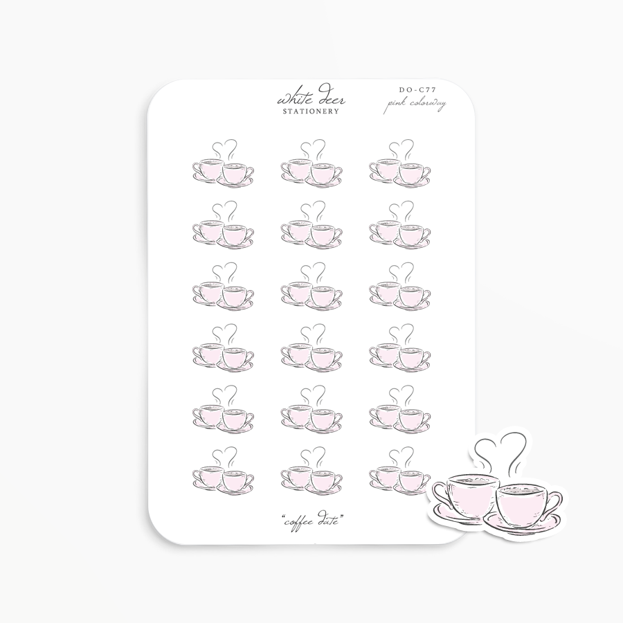 Coffee Date - Pink Colorway Doodles