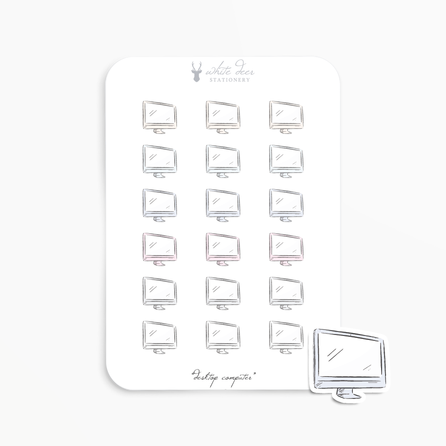 Planner Stickers | Desktop Computer Doodles – White Deer Stationery