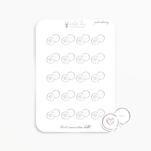 Heart Conversation Bubble - Pink Colorway Doodles