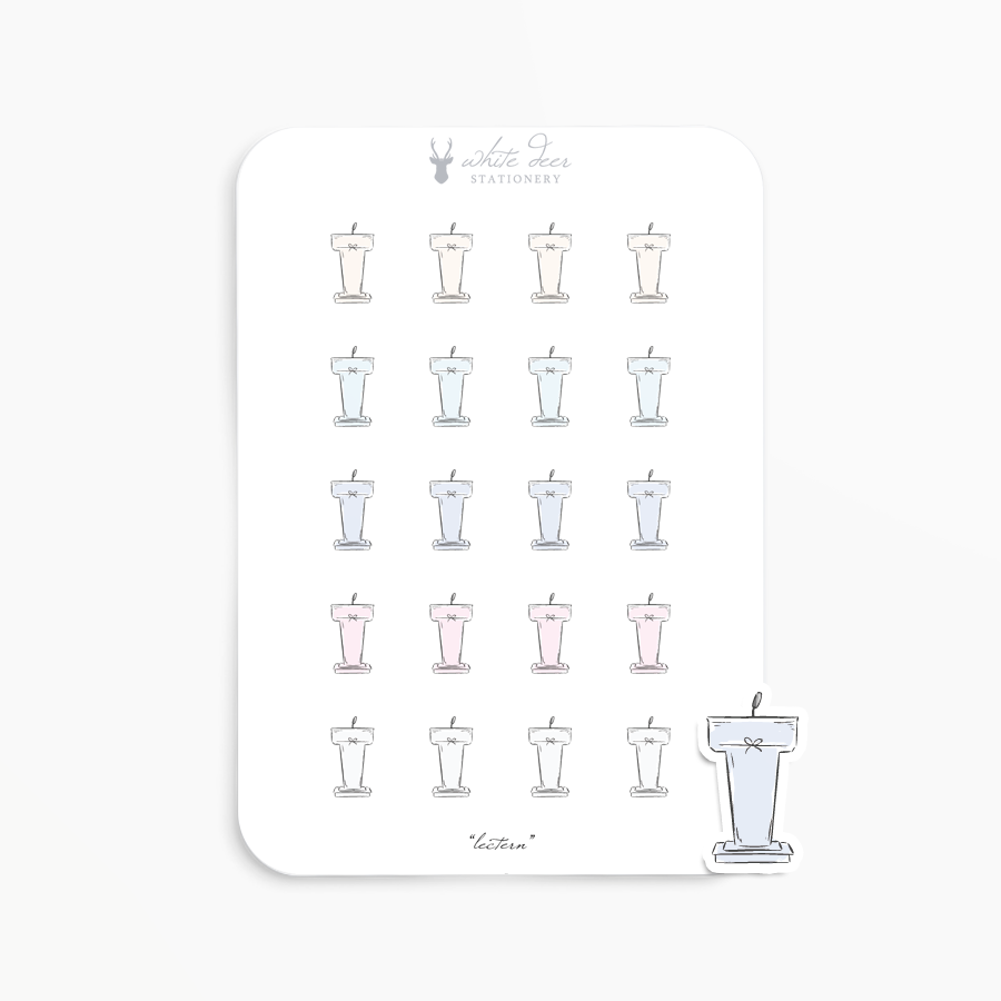 Lectern Sticker Planner Stickers | Lectern Doodles – White Deer Stationery