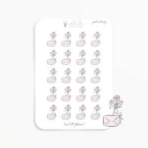 Mail & Flowers - Pink Colorway Doodles
