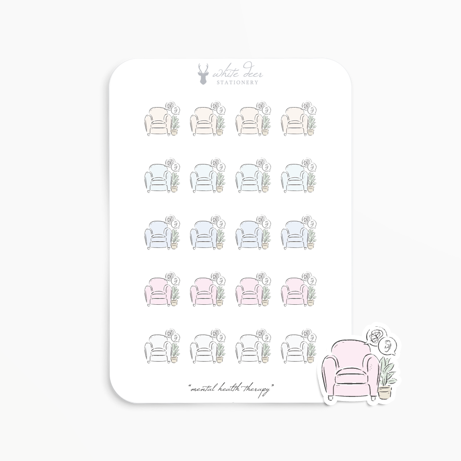 Planner Stickers | Mental Health Therapy Doodles – White Deer Stationery