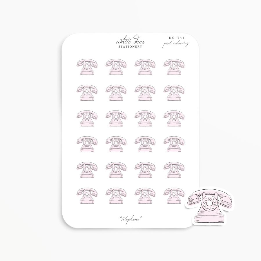 Planner Stickers | Telephone - Pink Colorway Doodles – White Deer ...