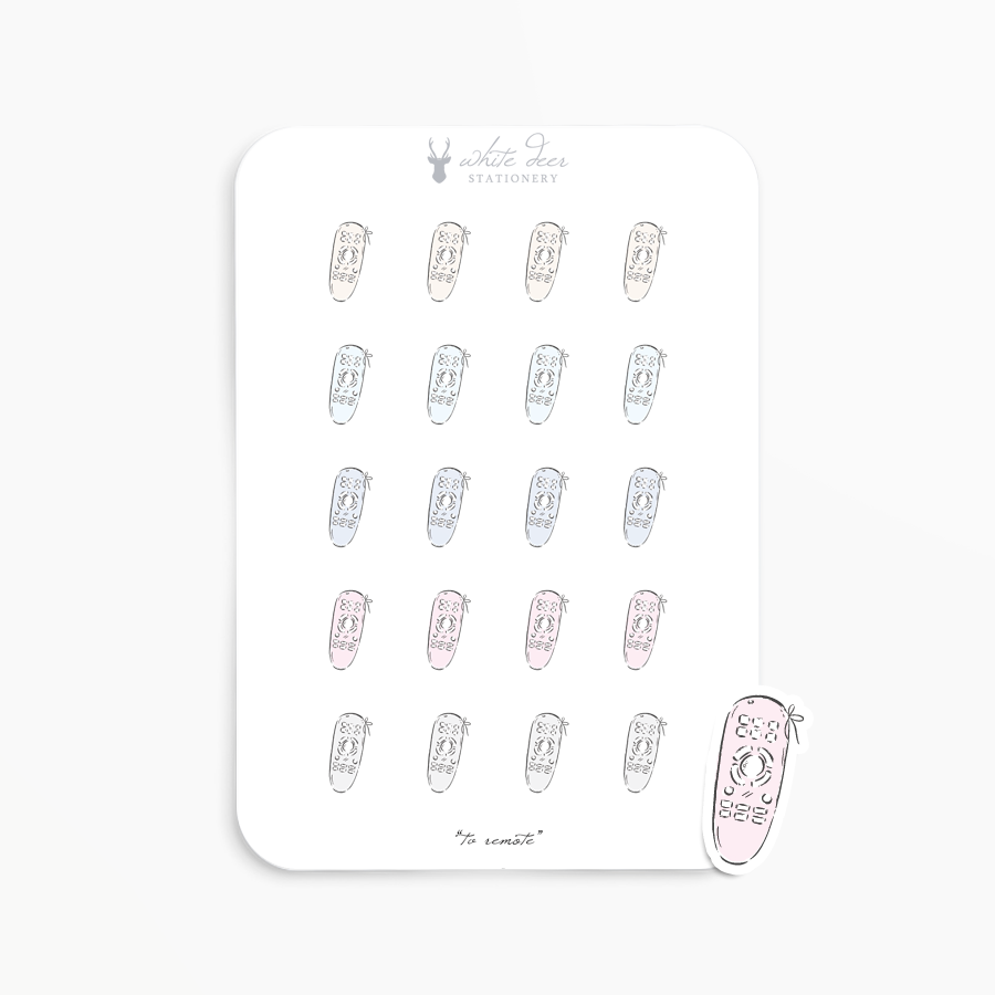 Planner Stickers | TV Remote Doodles – White Deer Stationery