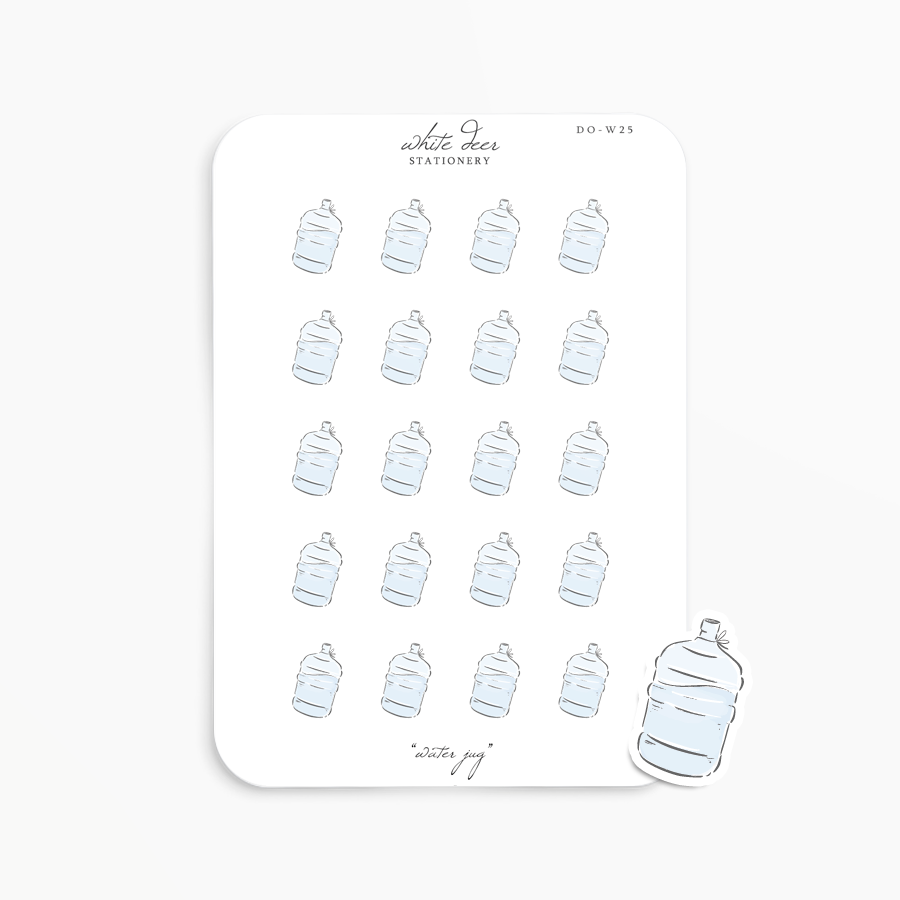 Water Jug Sticker Planner Stickers | Water Jug Doodles – White Deer Stationery