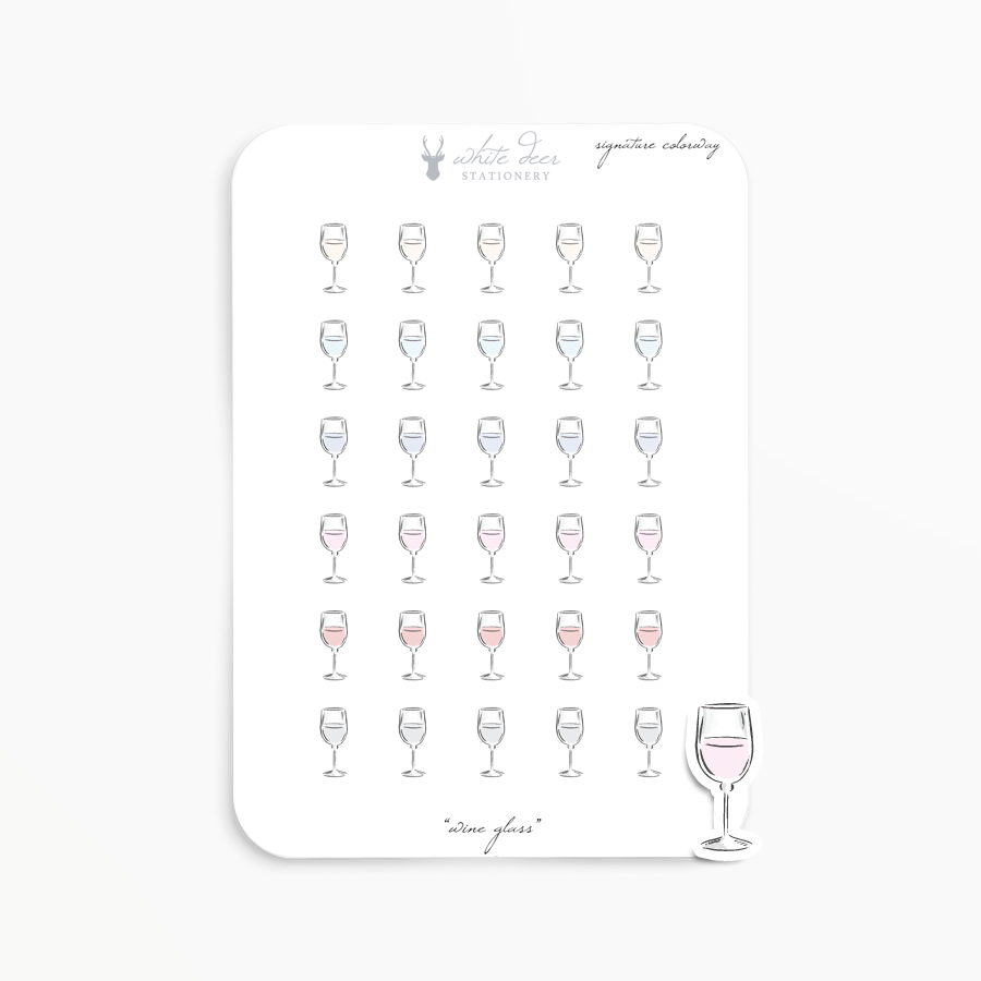Wine Glass - Signature Colorway Doodles